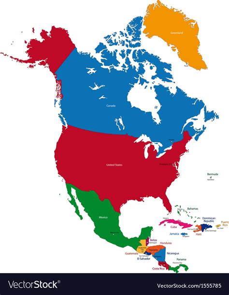 North America Map Royalty Free Vector Image Vectorstock