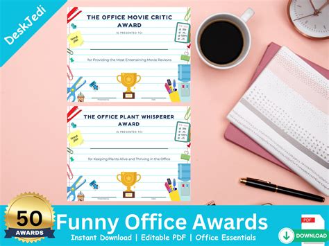 50 Funny Office Awards Printable Certificates To Boost Morale