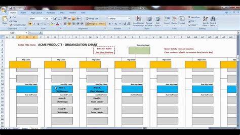 Excel Org Chart Template Addictionary