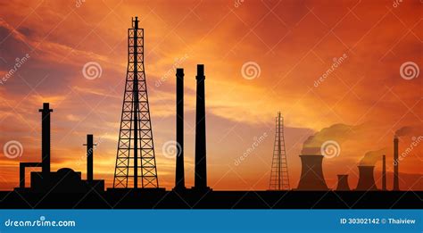 Power Plant Powerhouse Electric Industry Industrial Business Fac Stock