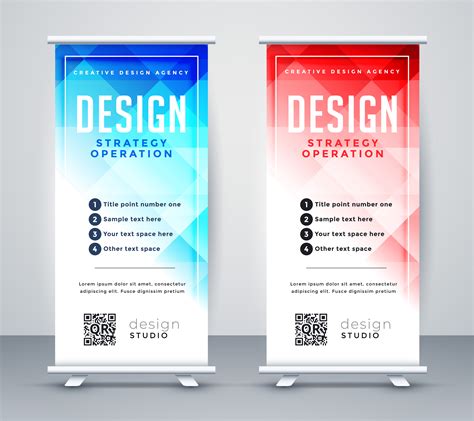 Abstract Style Business Roll Up Banner Template Download Free Vector