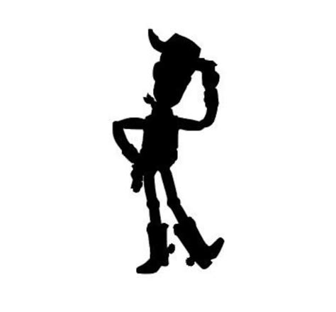 Woody From Toy Story Silhouette Vinyl Decal Black Red Silver White