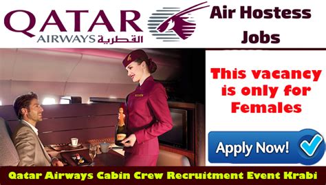 Immediate hire cabin crew employment may be available! Qatar Airways open Day in Krabi for Cabin Crew (Females ...