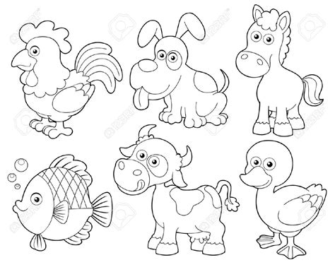 Illustration de la ferme des animaux de dessin animé Coloring book
