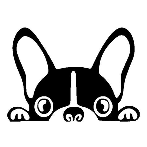 152108cm Boston Terrier Dog Vinyl Decal Cute Funny Peep Animal Car