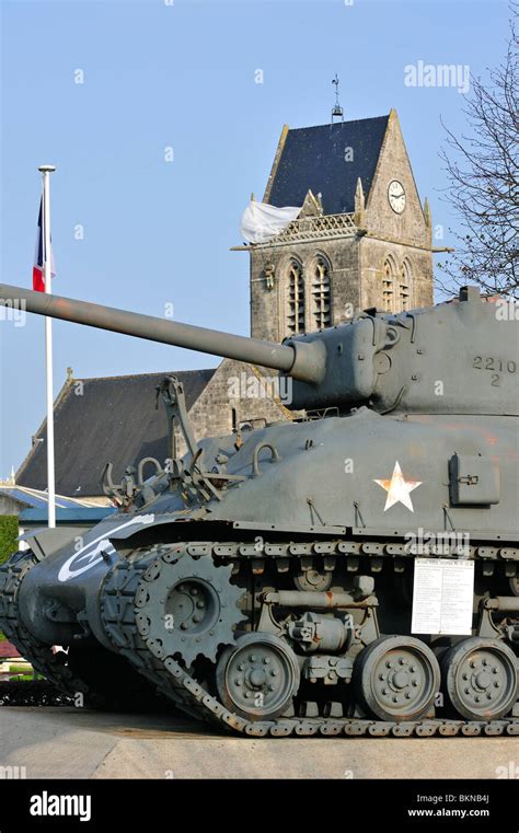 M4 Sherman Tank In The Airborne Museum And Parachute Memorial In Honour