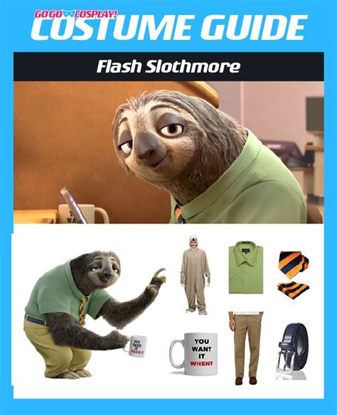 Flash Slothmore Costume Guide Go Go Cosplay Mens Halloween Costumes