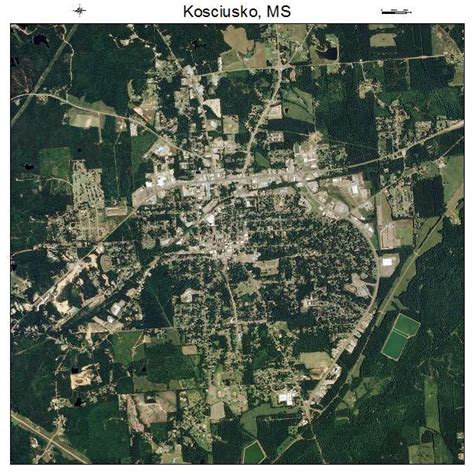 Aerial Photography Map Of Kosciusko Ms Mississippi