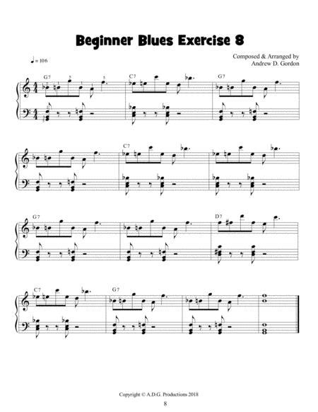 Beginner Blues Exercise 8 For Piano By Andrew D Gordon Digital Sheet