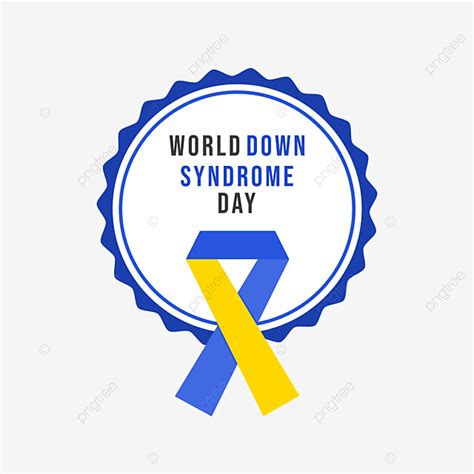 Gambar Desain Label Hari Sindrom Down Dunia Dengan Ornamen Lencana Di