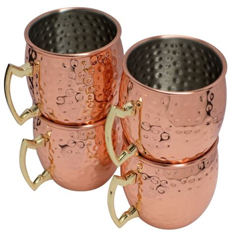 Moscú Mule Copper Mugs Set 100 Pure Copper Handmade Hammered Etsy