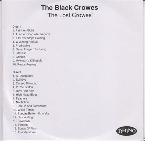 The Black Crowes The Lost Crowes 2006 Cd Discogs