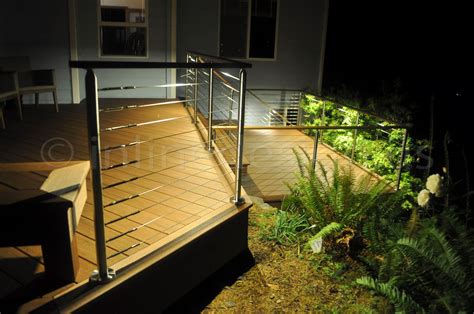 Inline Design Cable Railing System Handrail Lighting Glass Handrail