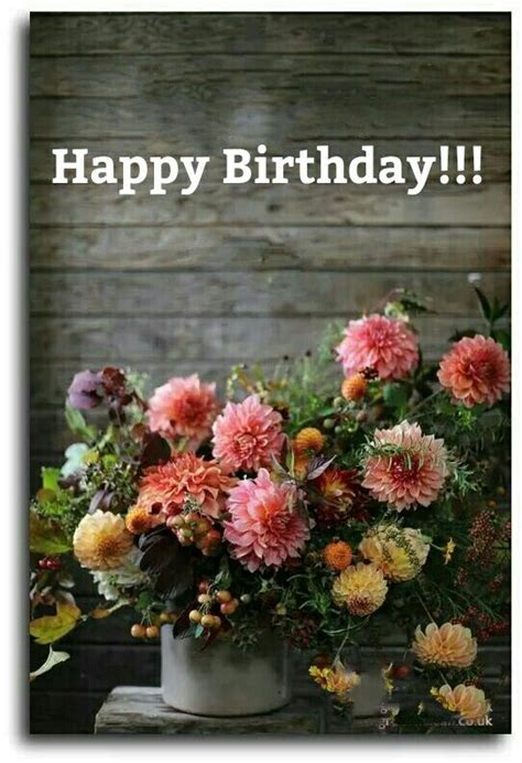 Happy Birthday Images With Fall Flowers💐 — Free Happy Bday Pictures And