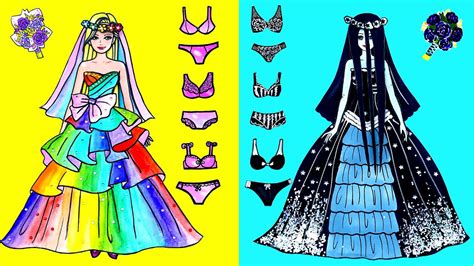 paper dolls dress up wedding princess and prince dress handmade quiet book barbie story
