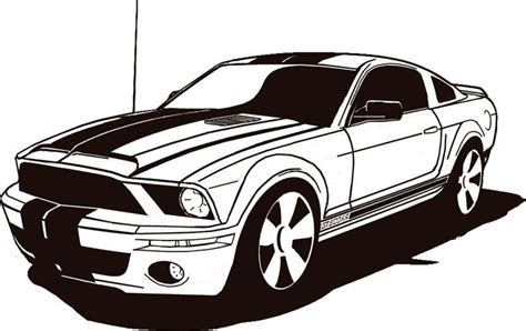 Mustang Stencil Art Cars Car Drawings Race Car Coloring Pages