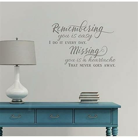 Remembering You Is Easy Vinyl Lettering Quote Wall Decor Art Memorial Decals 23x16 Inch Castle