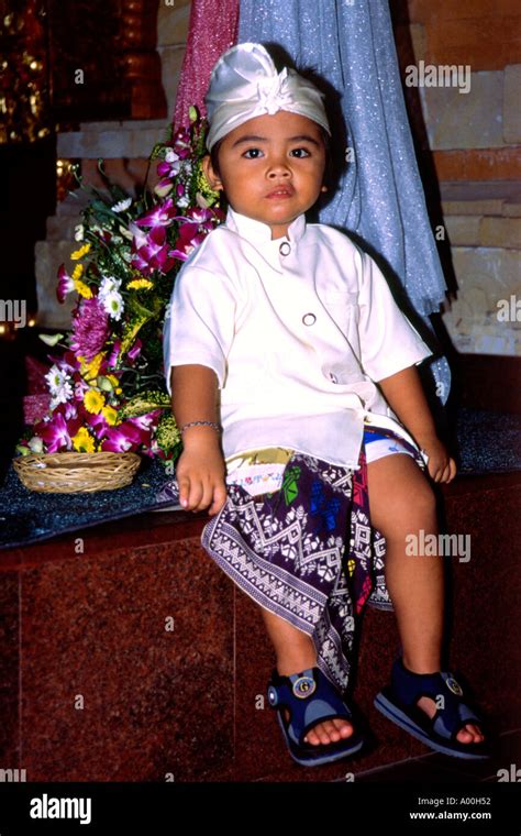 Little Boy In Traditional Balinese Ceremonial Dress At A Wedding