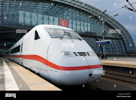 German High Speed Ice Intercity Express Train At Platform In Berlin