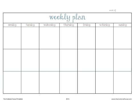Calendar Template Monday Through Friday Monthly Example Calendar