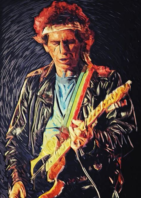 Keith Richards By Taylan Soyturk Keith Richards Rock Poster Art