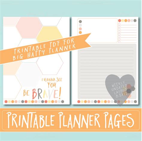 Happy Planner Printable Filler Pages Planner Refills Big Etsy