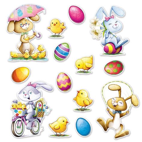 Easter Cutouts 14pkg Easter Theme Party Easter Rabbit Easter