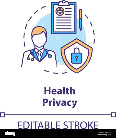 Health Privacy Concept Icon Medical Records Privacy Idea Thin Line