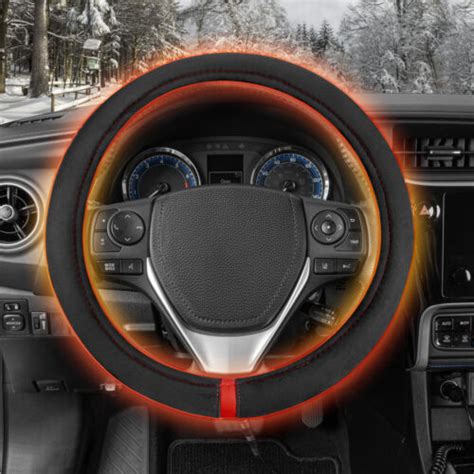 Motor Trend Warmdrive New Tangle Free Heated Steering Wheel Cover Hand