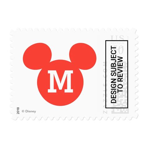 Mickey Mouse Head Silhouette Red Postage Zazzle