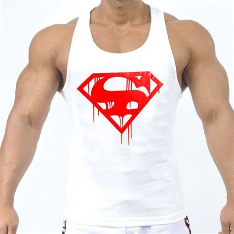 Superman Stringer Tank Top Gym Tank Tops Body Building Men Latest