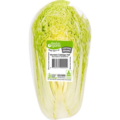 Absolute Organic Organic Wombok Cabbage Half Each Woolworths