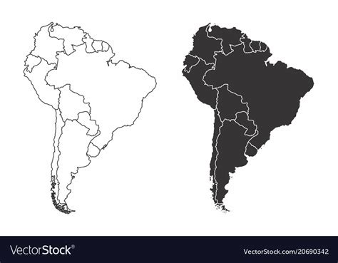 Eps Vector South America Map High Detailed Political Map South Images