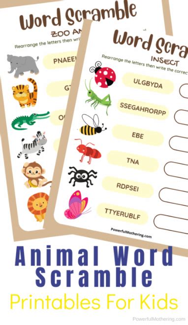 Animal Word Scramble Free Homeschool Deals