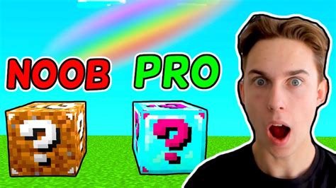 Noob Vs Pro Lucky Blocks Dansk Minecraft Youtube