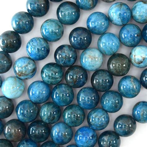 12mm Natural Blue Apatite Round Beads 155 Strand Etsy Blue Apatite