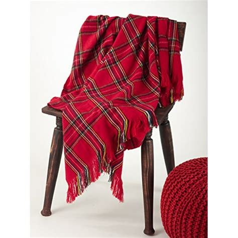 Classic Red Plaid Design Throw Blanket 50x60