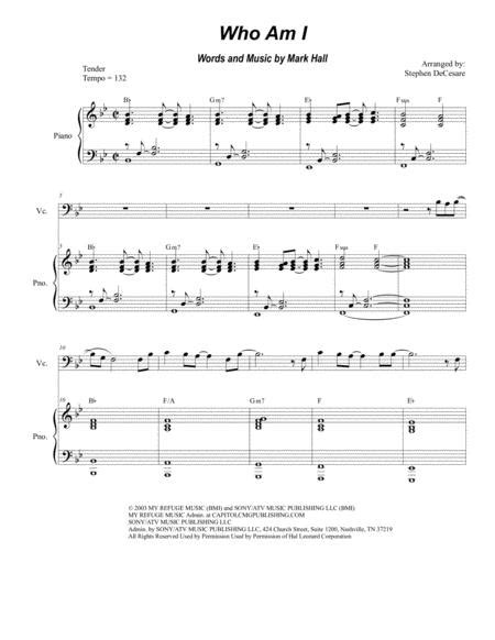 Who Am I Duet For Violin And Cello By Casting Crowns Digital Sheet