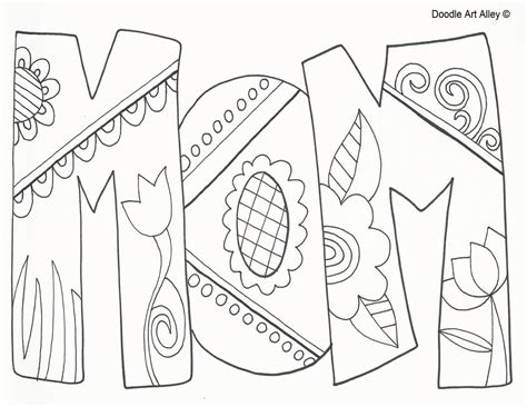 Mother's day coloring pages for preschool, kindergarden, first grade and second grade. Mothers Day Coloring Pages - DOODLE ART ALLEY