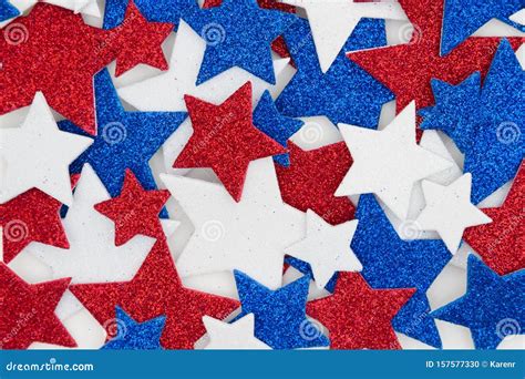 Red White And Blue Glitter Stars Background Stock Photo Image Of