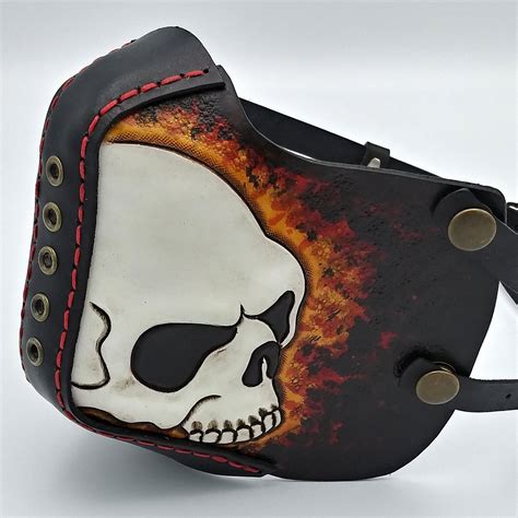 Leather Mask Skull Mask Leather Protective Face Mask Ready Etsy