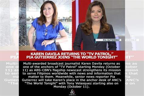 Karen Davila Returns To TV Patrol Journalnews