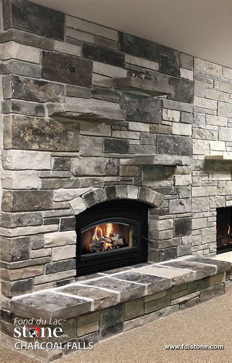 charcoal falls™ fireplace fond du lac natural stone