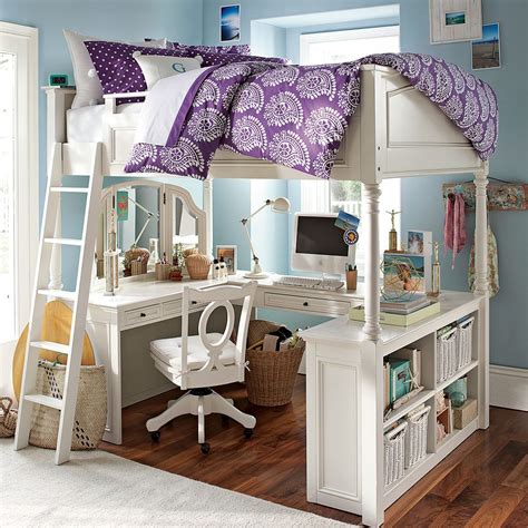 Shop for bunk bed with desk online at target. Chelsea Vanity Loft Bed | Bed with desk underneath, Girls ...