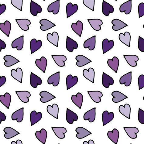 Patr N Sin Costuras En Corazones Lilas Y Violetas Sobre Fondo Blanco