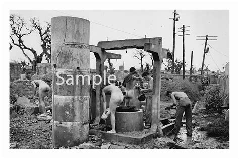 Vintage 1940 S Photo Reprint Nude Wwii Soldiers Bathe By Etsy