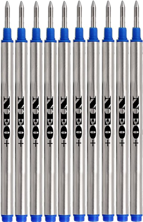 10 X Pen Refills Compatible With Mont Blanc Rollerball Pens Of Lines