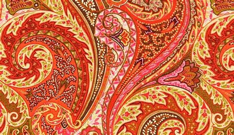 Fabric On Sale Orange Linen Paisley Upholstery Fabric By