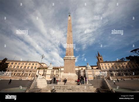Obelisk In Piazza Del Popolo Rome Italy Europe Stock Photo Alamy