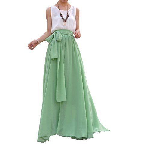 melansay beatiful bow tie summer beach chiffon high waist… chiffon maxi skirt high waisted maxi